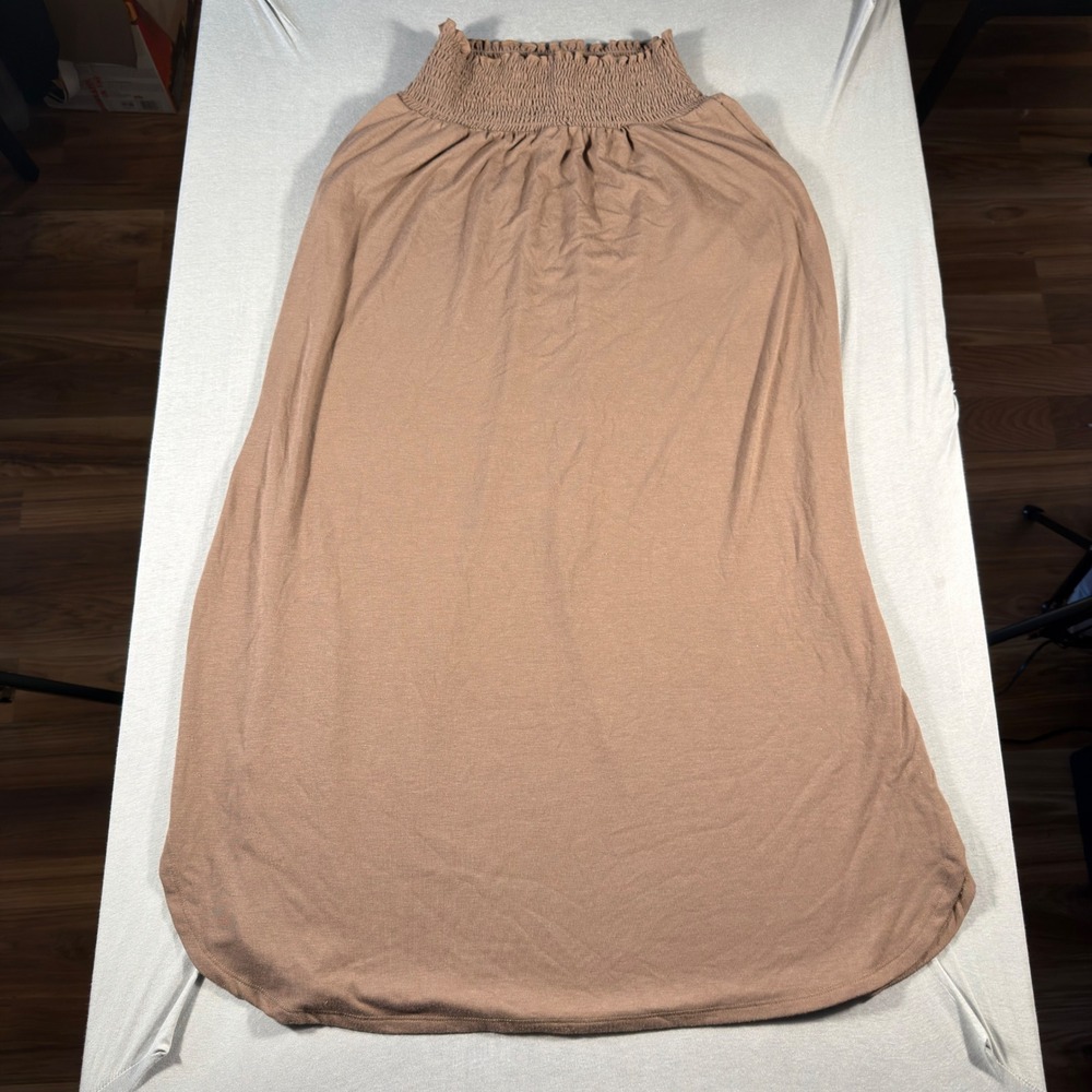 Zenana Womens Smocked Waist Maxi Skirt Bundle Mocha Oatmeal Size M - Picture 2 of 9